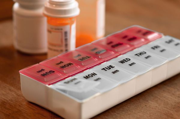 Pill bottles and pill organizer